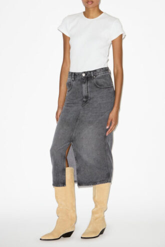 Tilauria Midi Etek, İnce Denim