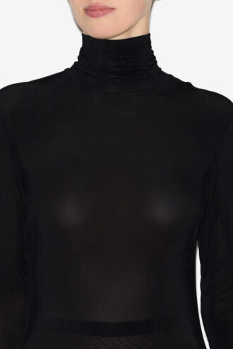 Vanessa Düz Renkli Jersey Roll Neck Elbise