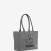 Yenky Fermuarlı Yıkanmış Pamuklu Logo Tote Çanta