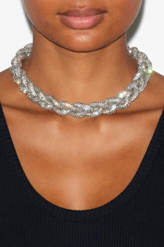 Yua Örgülü Yapay Elmas Choker